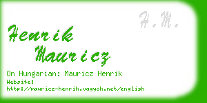 henrik mauricz business card